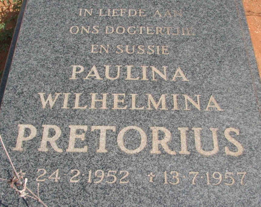 PRETORIUS Paulina Wilhelmina 1952-1957