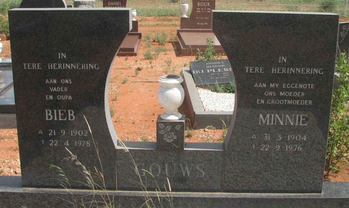 GOUWS Bieb 1902-1978 &amp; Minnie 1904-1976