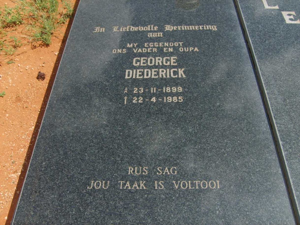 KLEYNHANS George Diederick 1899-1985