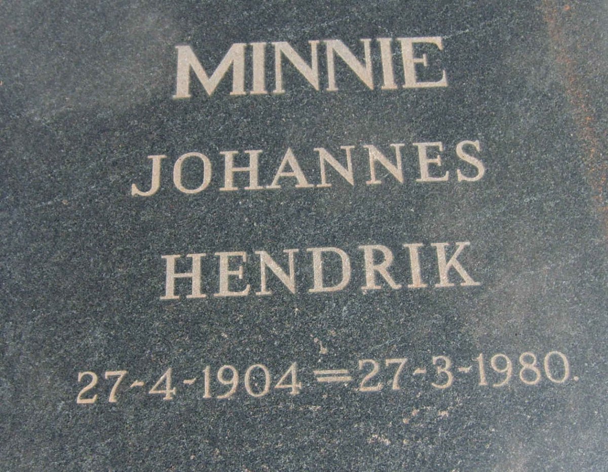 MINNIE Johannes Hendrik 1904-1980