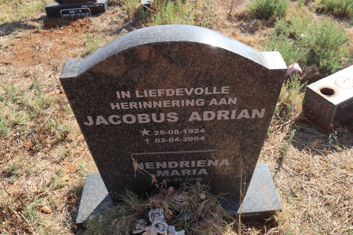 ? Jacobus Adrian 1924-2004 & Hendriena Maria 1940-
