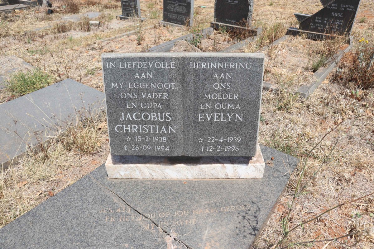 ? Jacobus Christian 1938-1994 & Evelyn 1939-1996