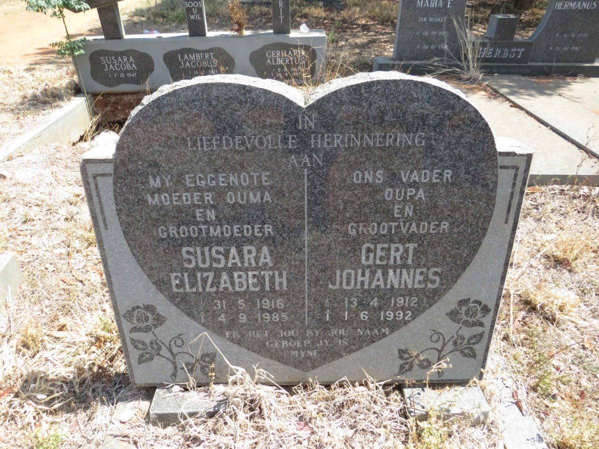 ? Gert Johannes 1912-1992 & Susara Elizabeth 1916-1985