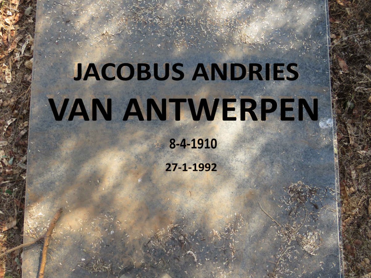 ANTWERPEN Jacobus Andries, van 1910-1992