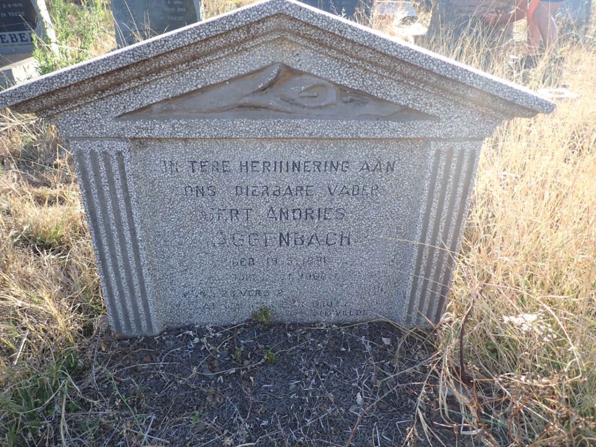 AGGENBACH Gert Andries 1891-1960