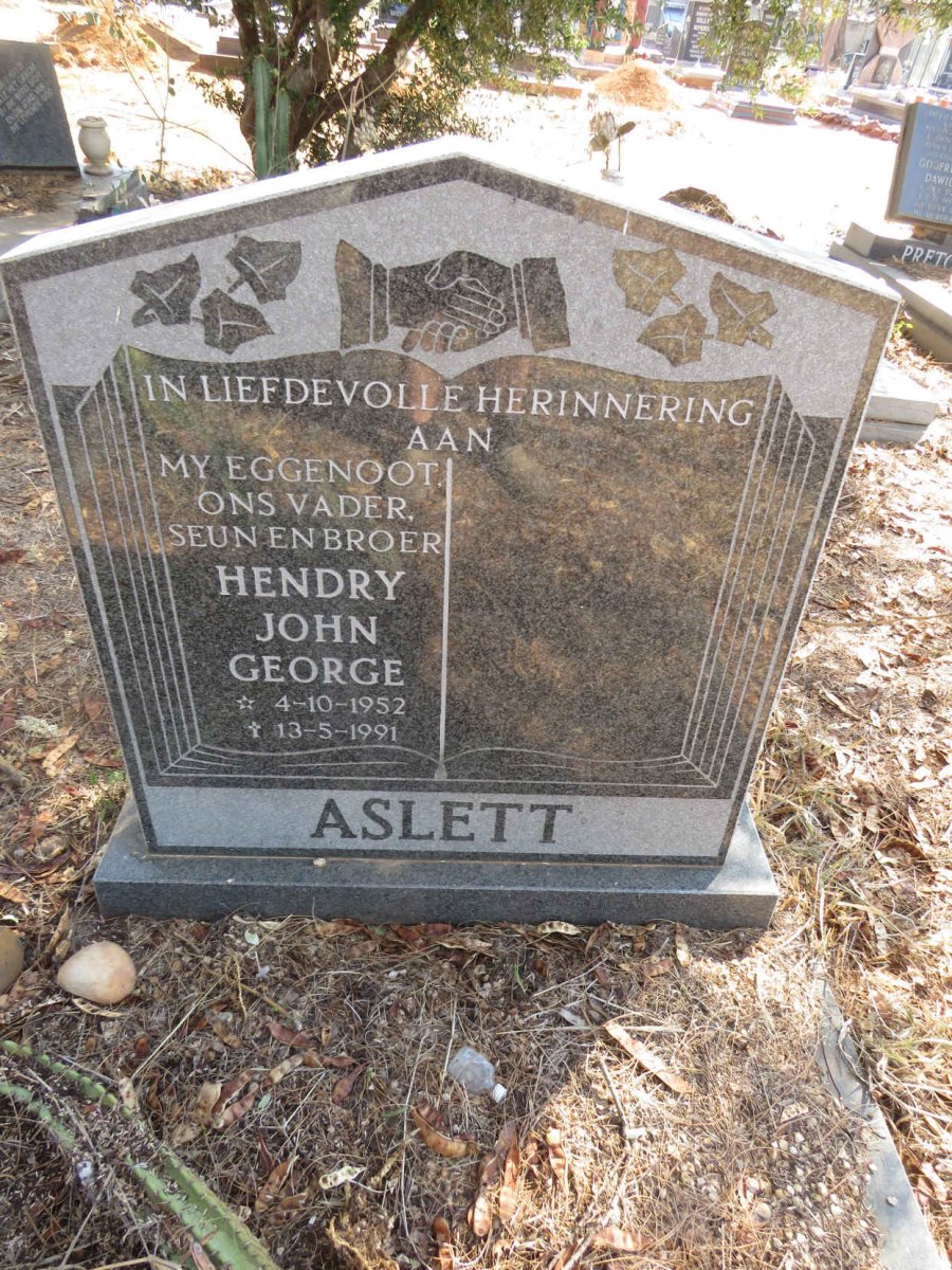 ASLETT Hendry John George 1952-1991