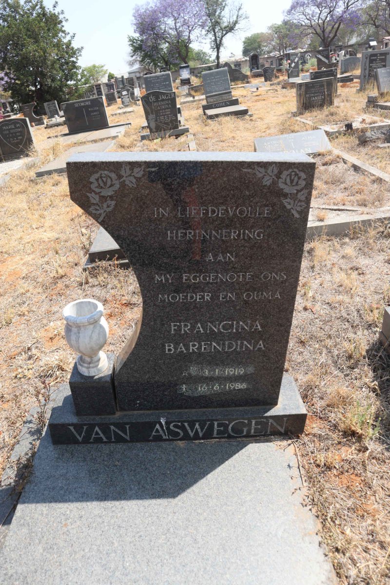 ASWEGEN Francina Barendina, van 1919-1986