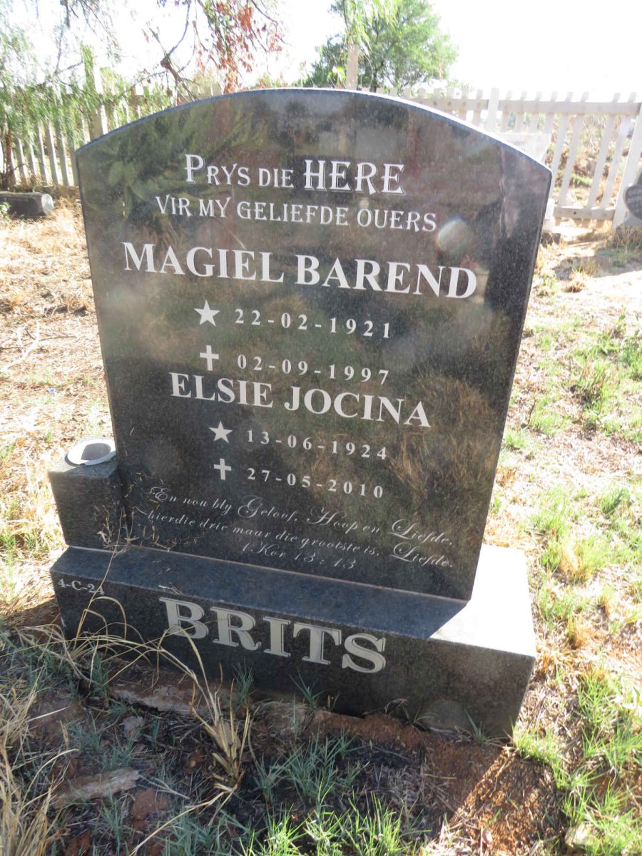 BRITS Magiel Barend 1921-1997 & Elsie Jocina 1924-2010
