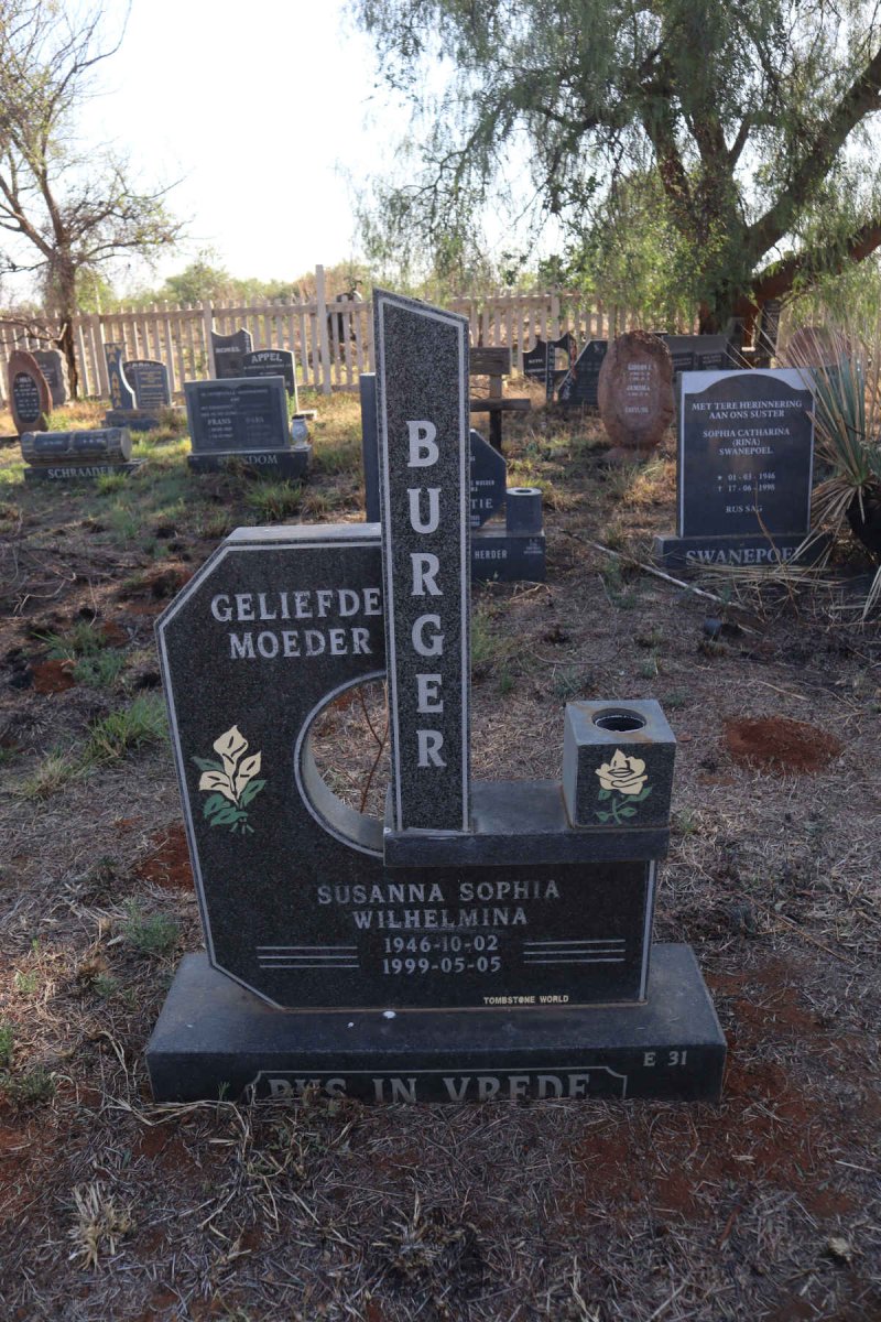 BURGER Susanna Sophia Wilhelmina 1946-1999