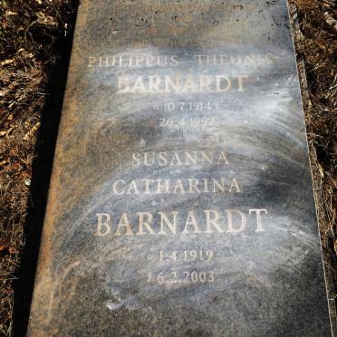 BARNARDT Philippus Theunis 1914-1992 & Susanna Catharina 1919-2003