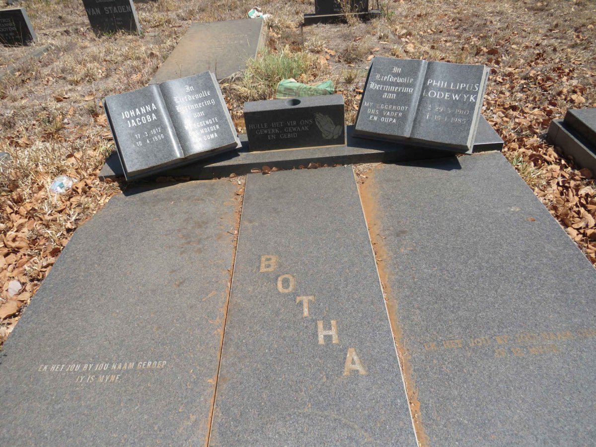 BOTHA Phillipus Lodewyk 1910-1985 & Johanna Jacoba 1912-1996 