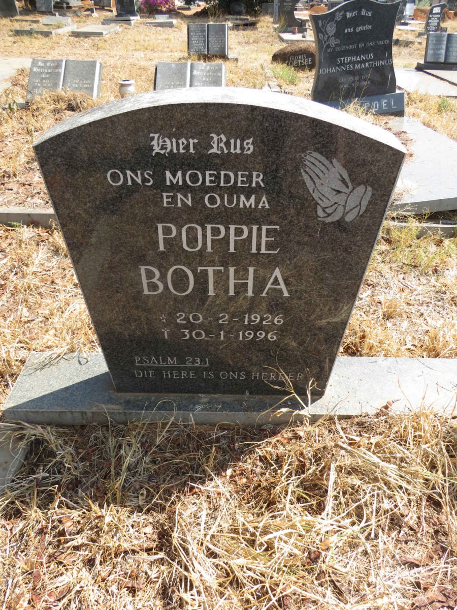 BOTHA Poppie 1926-1996