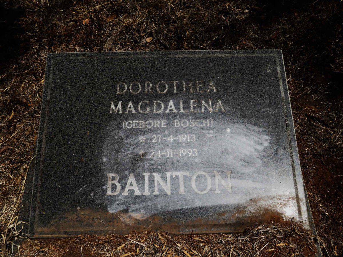 BAINTON Dorothea Magdalena nee BOSCH 1913-1993