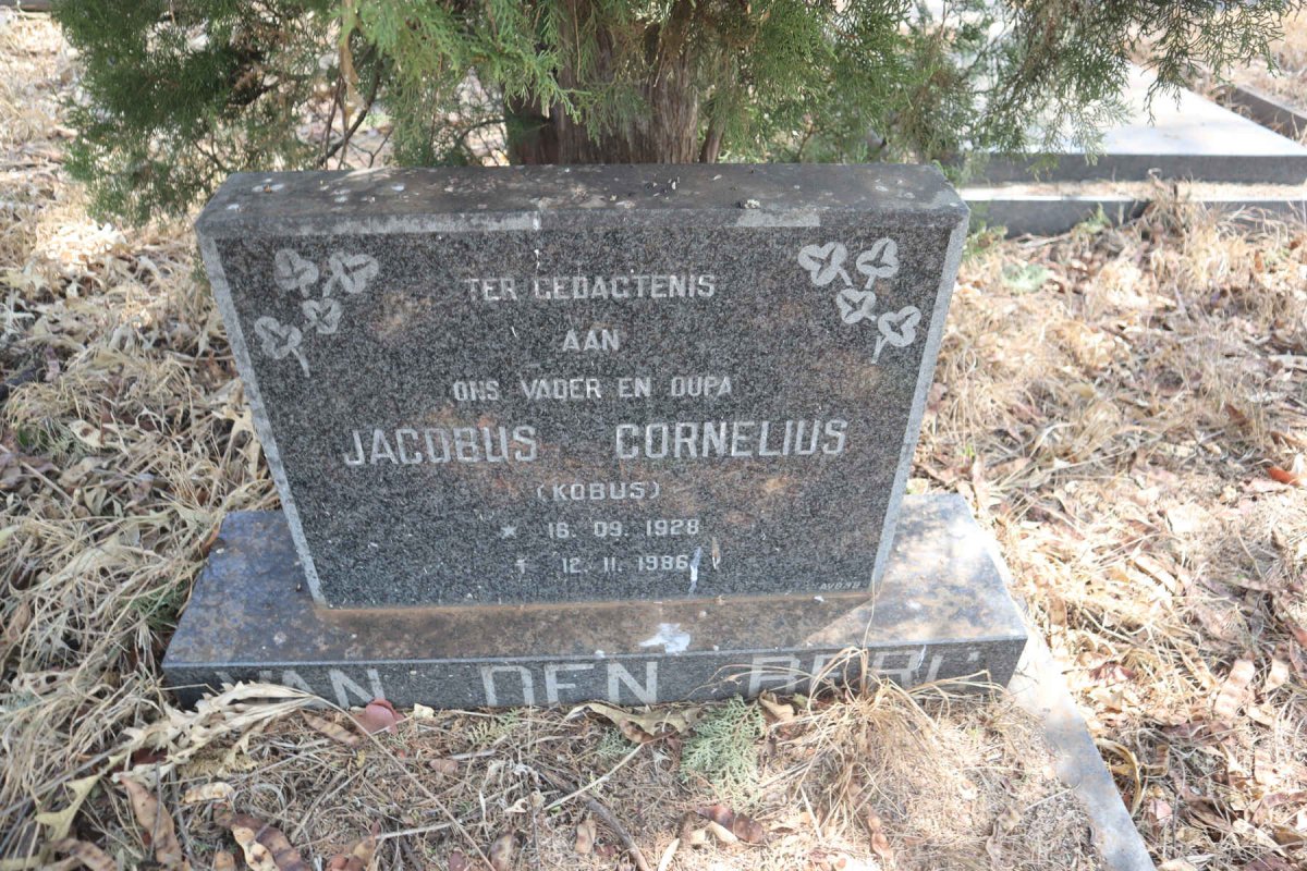 BERG Jacobus Cornelius, van den 1928-1986