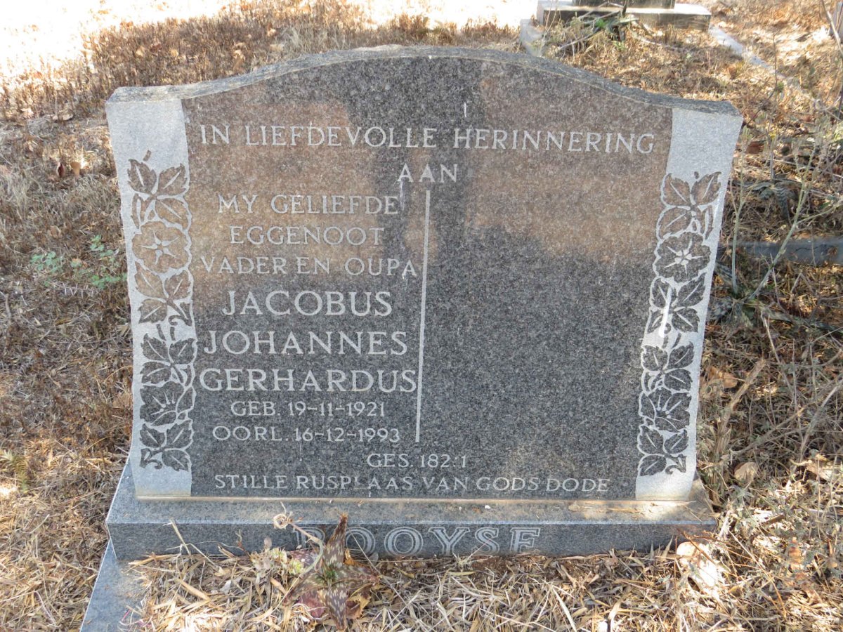 BOOYSE Jacobus Johannes Gerhardus 1921-1993