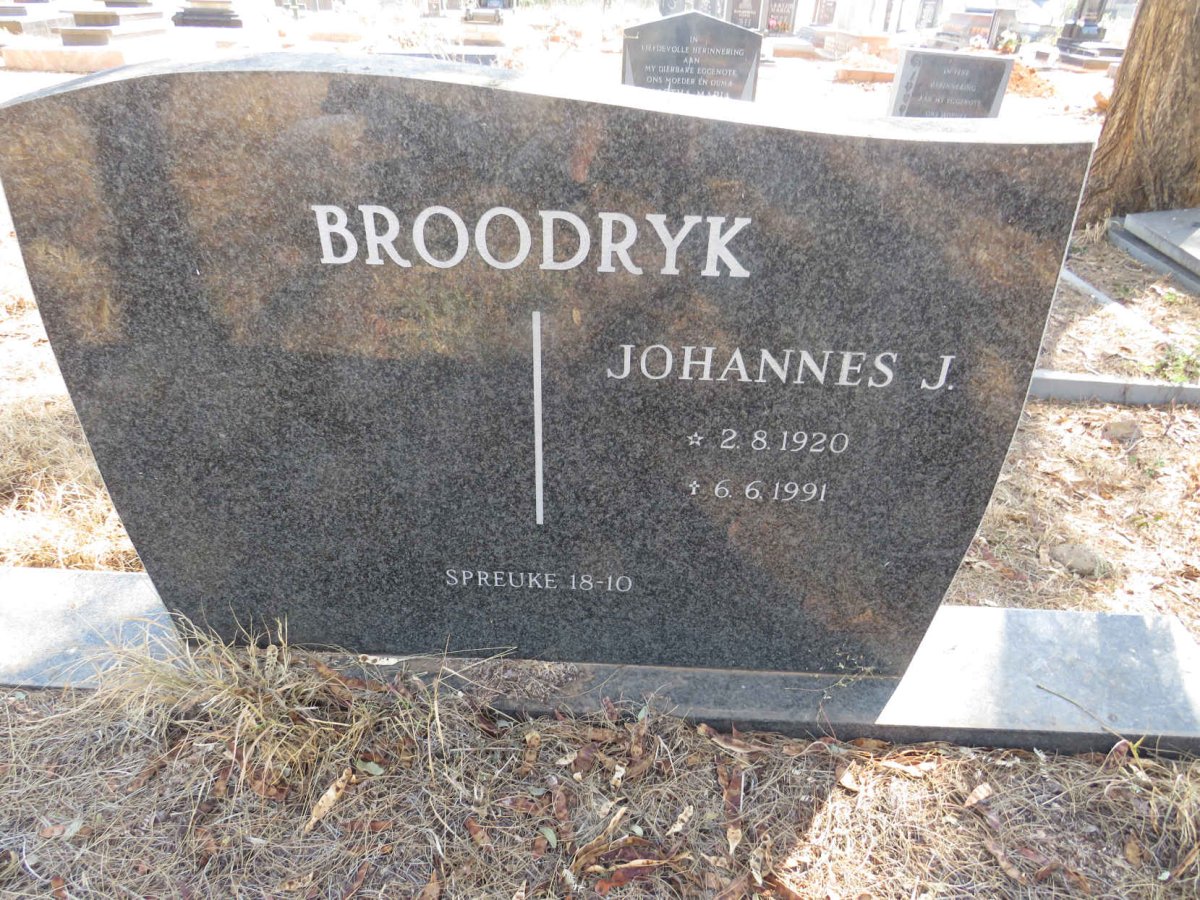 BROODRYK Johannes J. 1920-1991