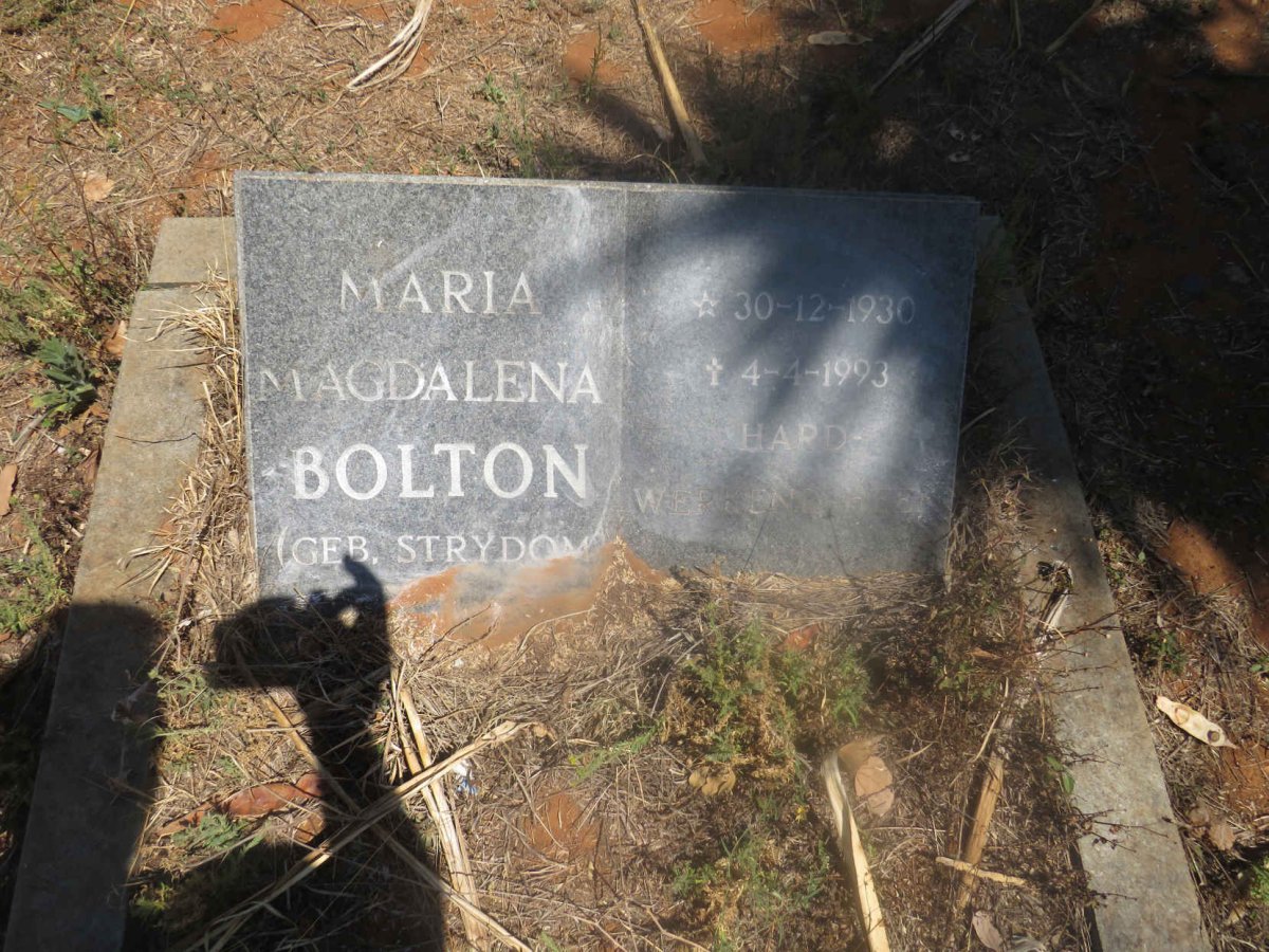 BOLTON Maria Magdalena nee STRYDOM 1930-1993