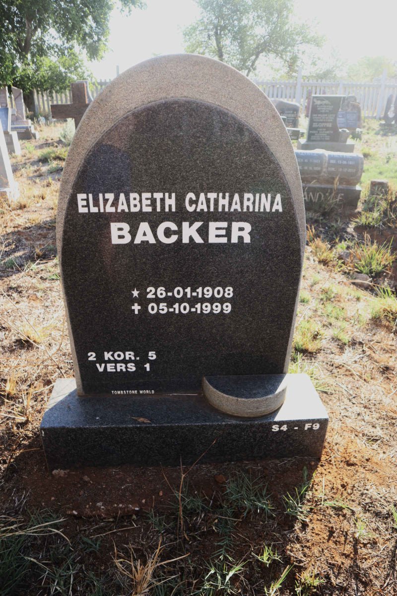 BACKER Elizabeth Catharina 1908-1999