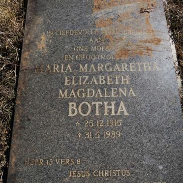BOTHA Maria Margaretha Elizabeth Magdalena 1915-1989