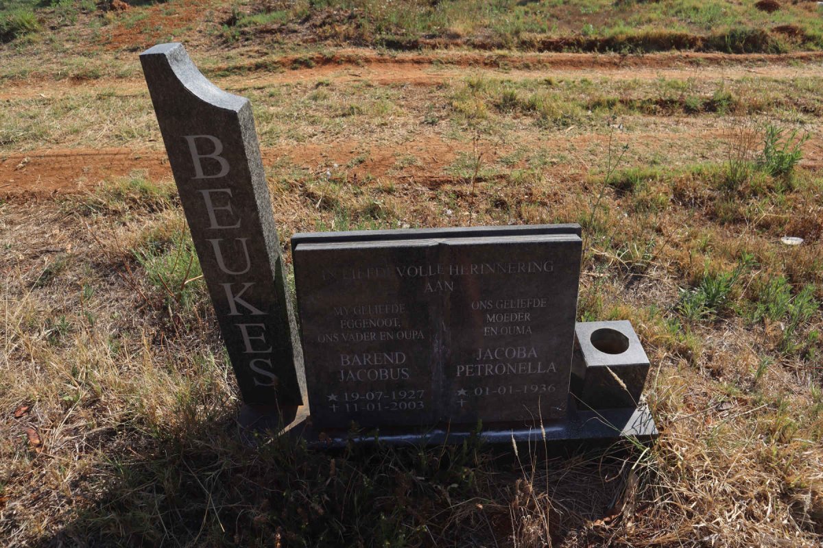 BEUKES Barend Jacobus 1927-2003 & Jacoba Petronella 1936-