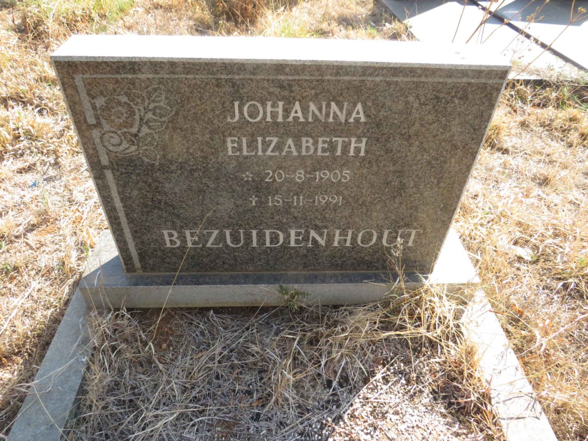BEZUIDENHOUT Johanna Elizabeth 1905-1991
