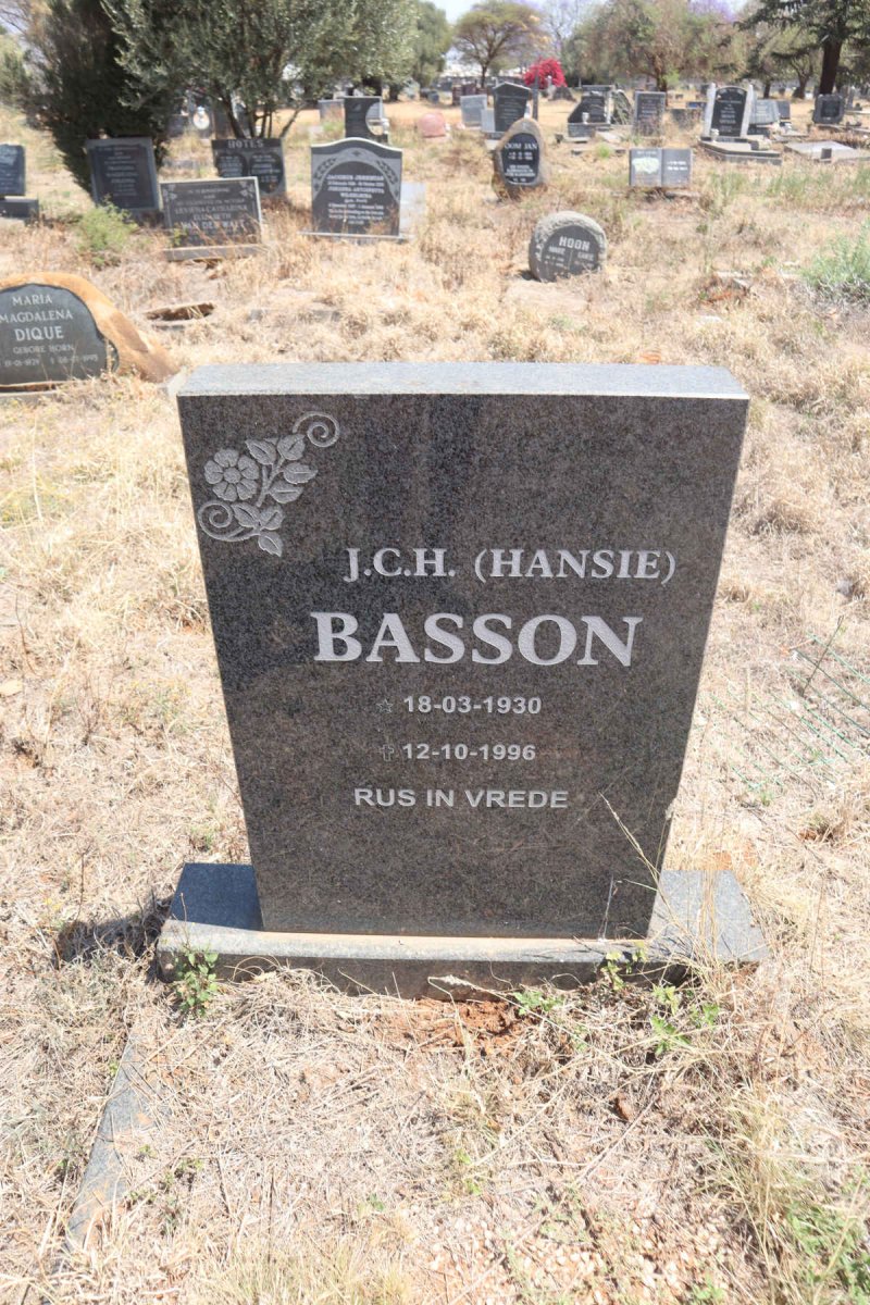 BASSON J.C.H. 1930-1996