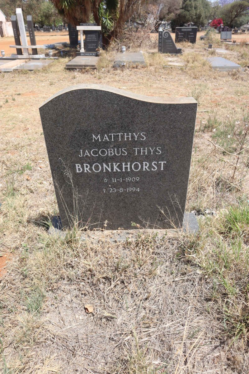 BRONKHORST Matthys Jacobus 1909-1994