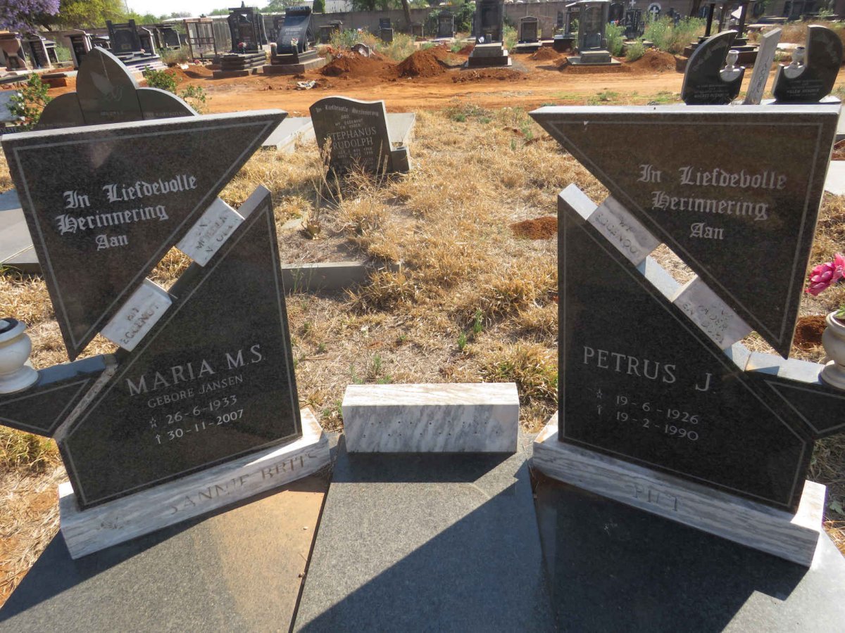 BRITS Petrus J. 1926-1990 & Maria M.S. JANSEN 1933-2007