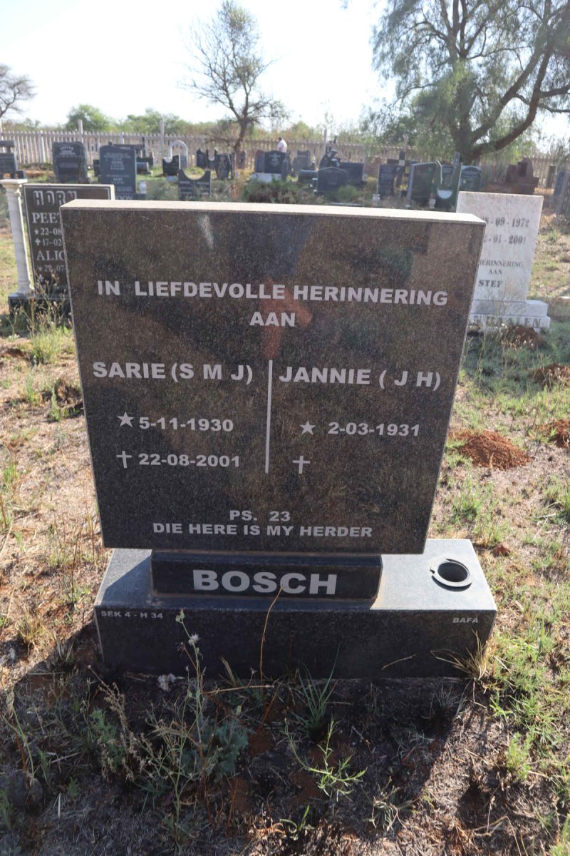 BOSCH J.H. 1931- & S.M.J. 1930-2001