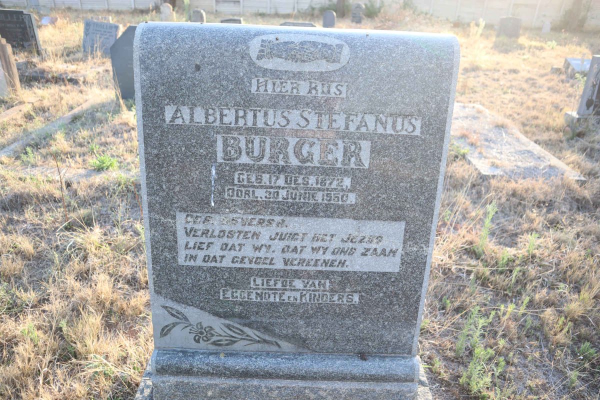 BURGER Albertus Stefanus 1872-1950