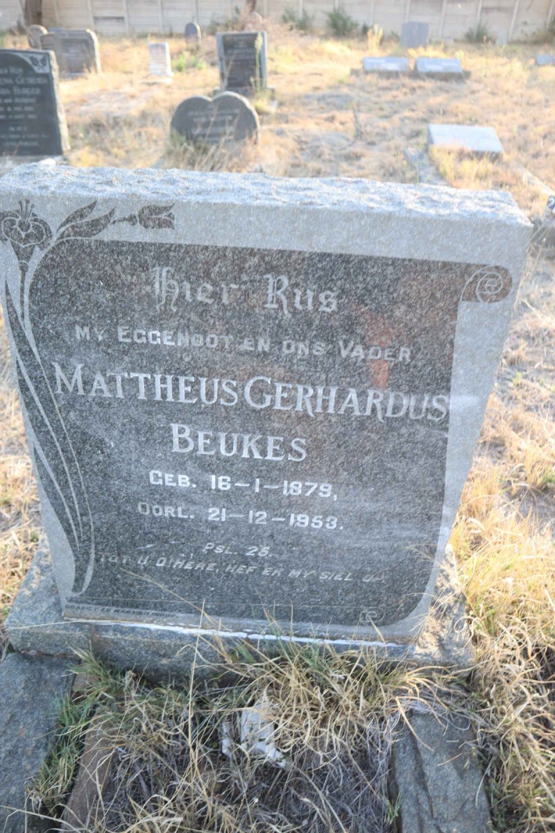 BEUKES Mattheus Gerhardus 1879-1953