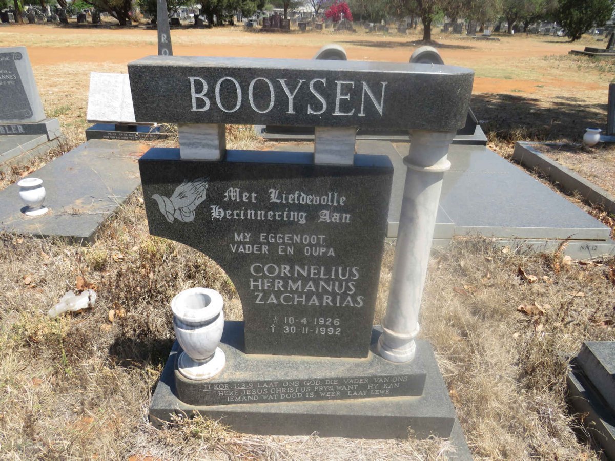 BOOYSEN Cornelius Hermanus Zacharias 1926-1992