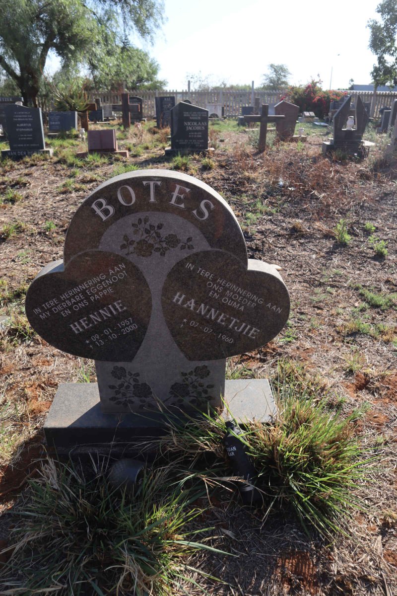 BOTES Hennie 1957-2000 & Hannetjie 1960-