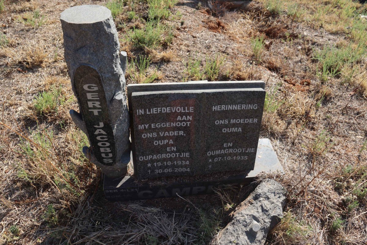 CAMPHER Gert Jacobus 1934-2004 & ? 1935- 