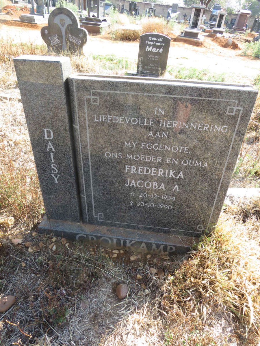 CROUKAMP Frederika Jacoba A. 1934-1990