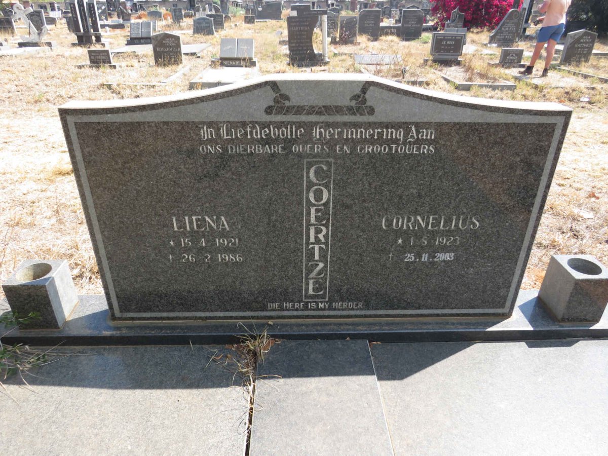COERTZE Cornelius 1923-2003 & Liena 1921-1986