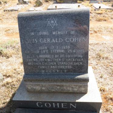 COHEN Louis Gerald 1939-1989