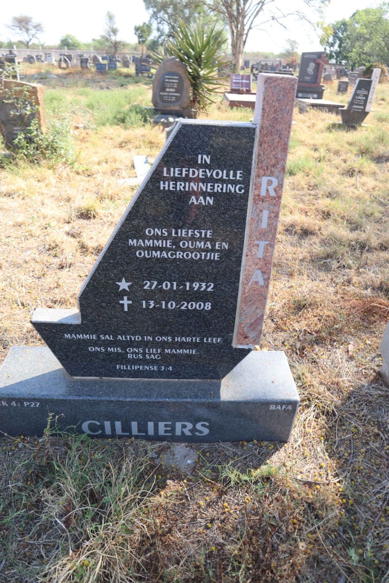 CILLIERS Rita 1932-2008