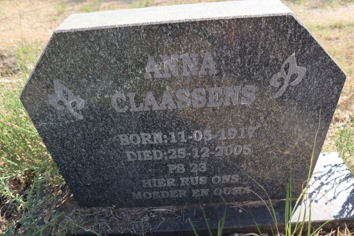 CLAASSENS Anna 1917-2005
