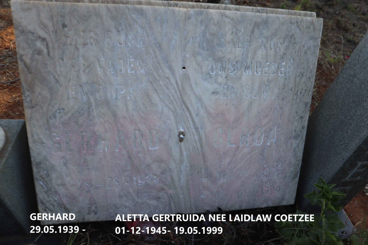 COETZEE Gerhard 1939- & Aletta Gertruida LAIDLAW 1945-1999_2