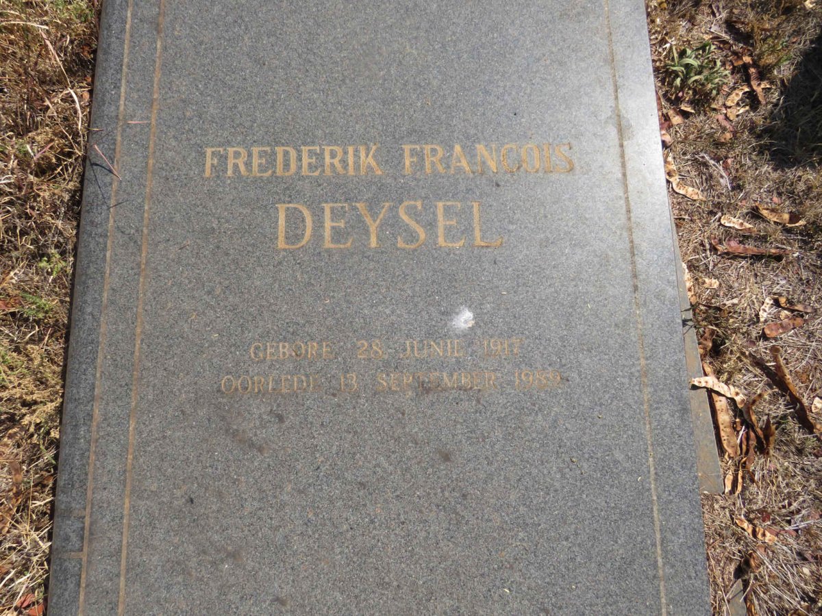 DEYSEL Frederik Francois 1917-1989