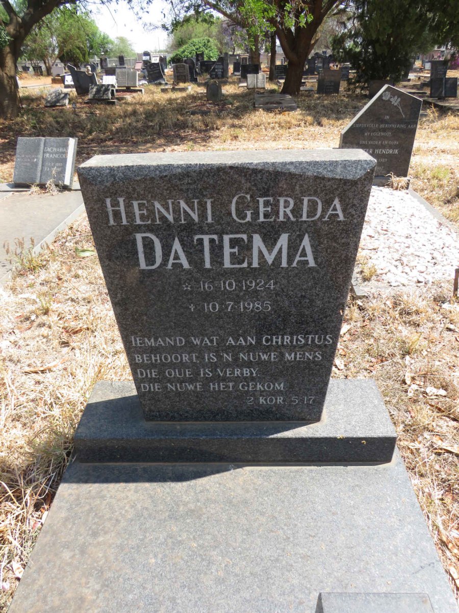 DATEMA Henni Gerda 1924-1985