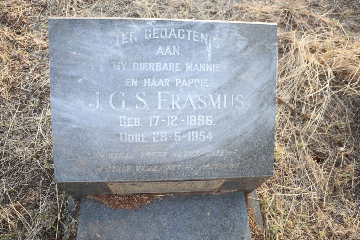 ERASMUS J.G.S. 1896-1954