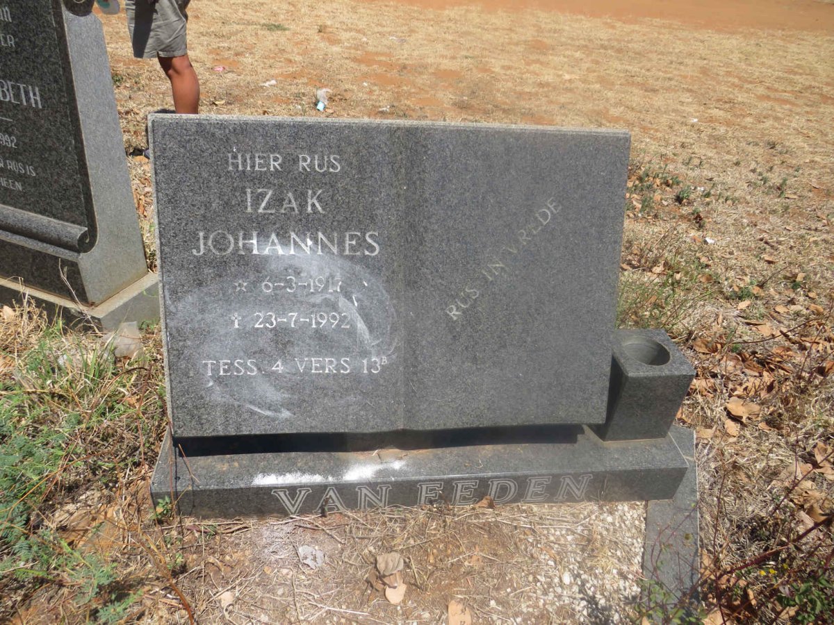 EEDEN Izak Johannes, van 1917-1992