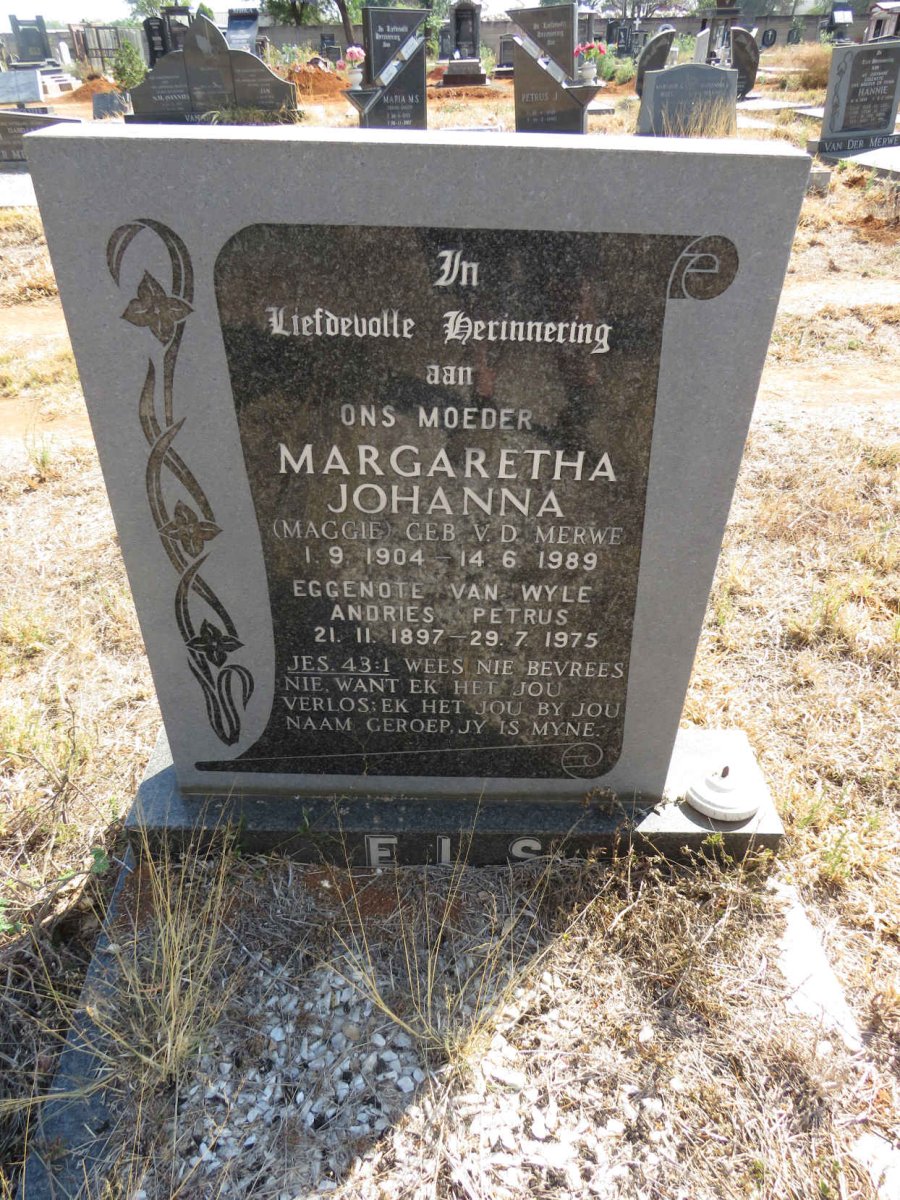 ELS Andries Petrus 1897-1975 & Margaretha Johanna V.D. MERWE 1904-1989