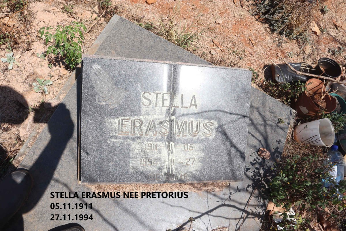 ERASMUS Stella nee PRETORIUS 1911-1994