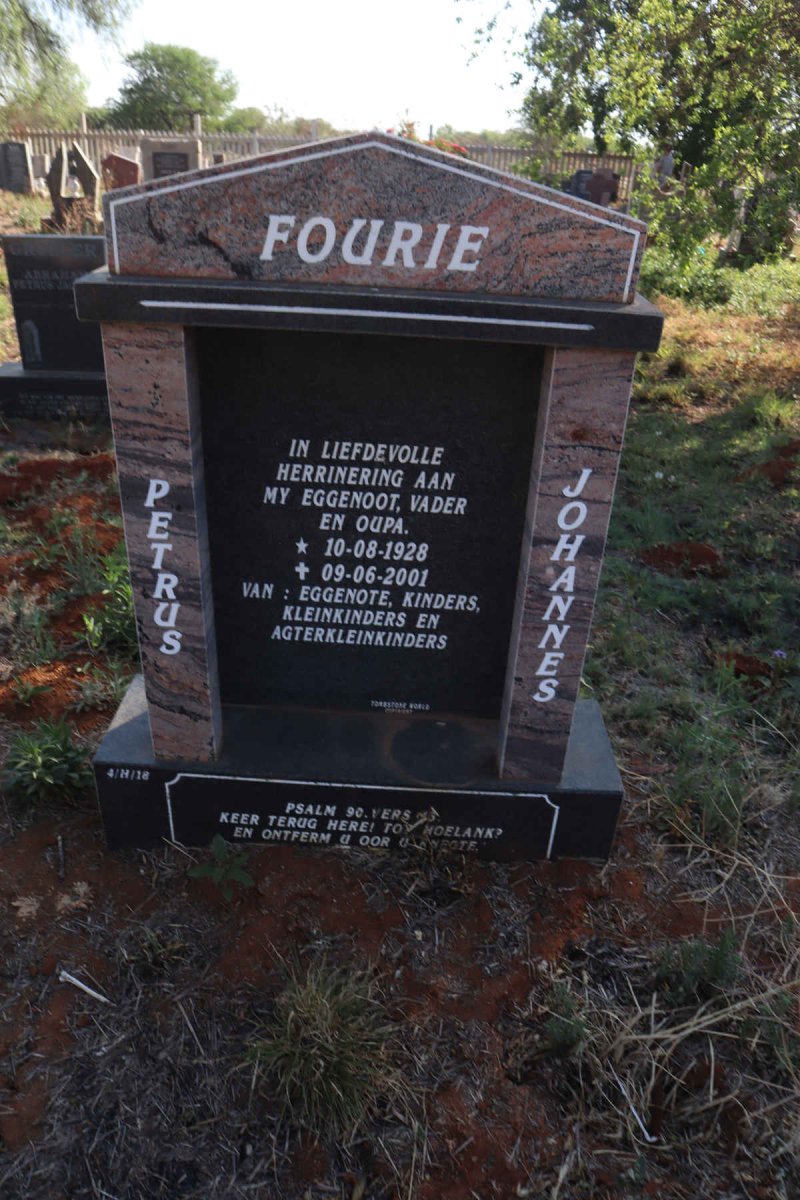 FOURIE Petrus Johannes 1928-2001