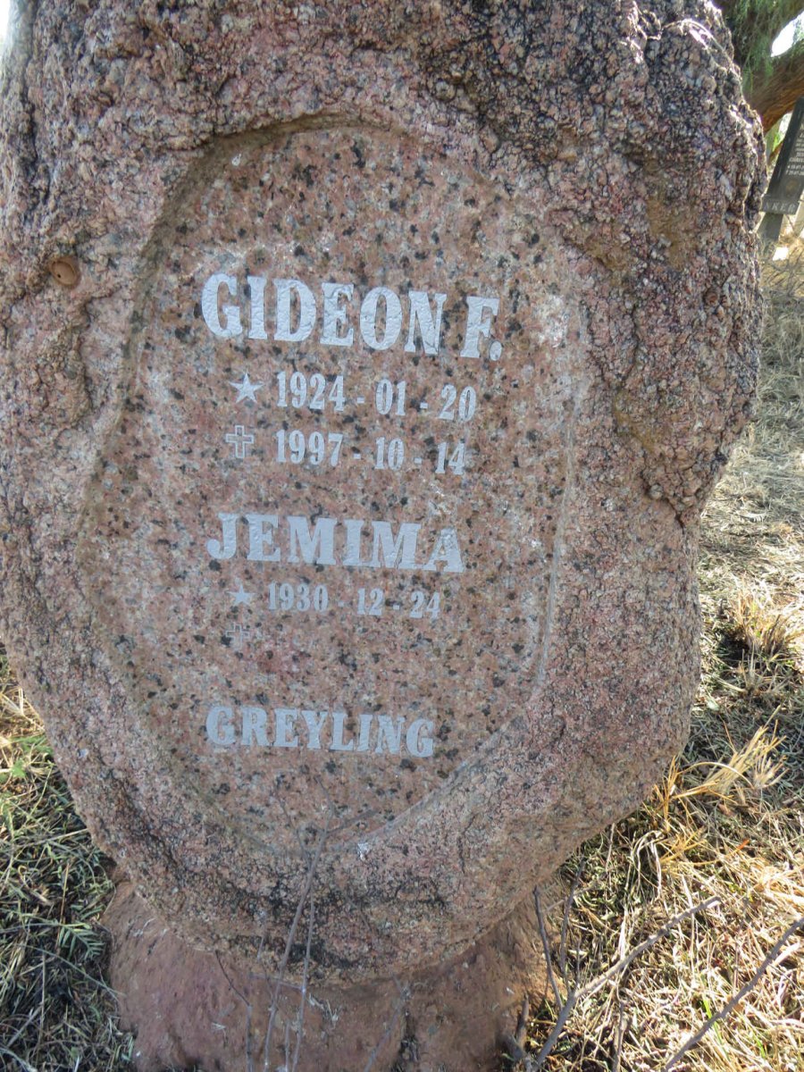 GREYLING Gideon F. 1924-1997 & Jemima 1930-