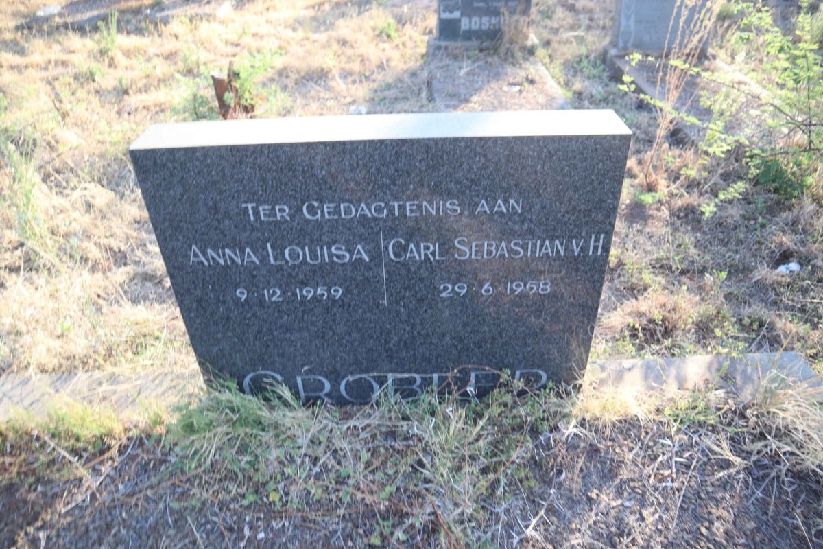 GROBLER Carel Sebastian v.H. -1958 &  Anna Louisa -1959