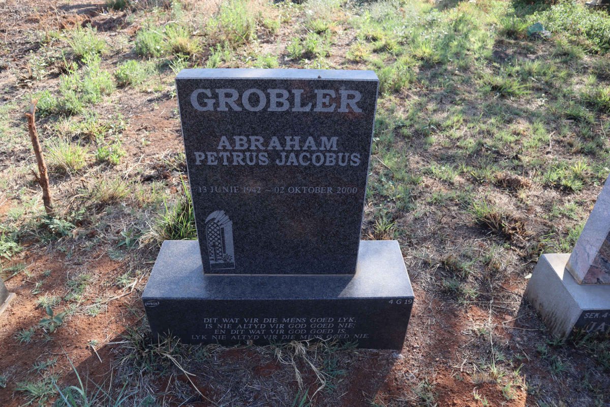 GROBLER Abraham Petrus Jacobus 1942-2000